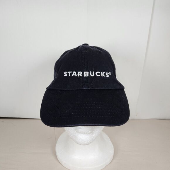 Starbucks Embroidered Logo Dad Hat Black Adjustable Baseball Cap employee - Picture 1 of 7